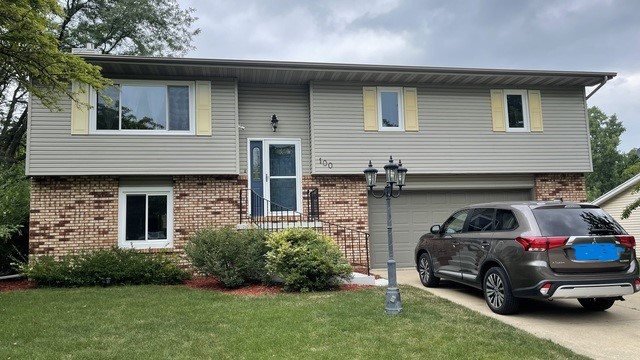 a car parked in front of a house