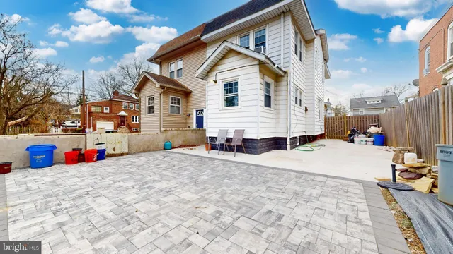 a street view with wooden fence