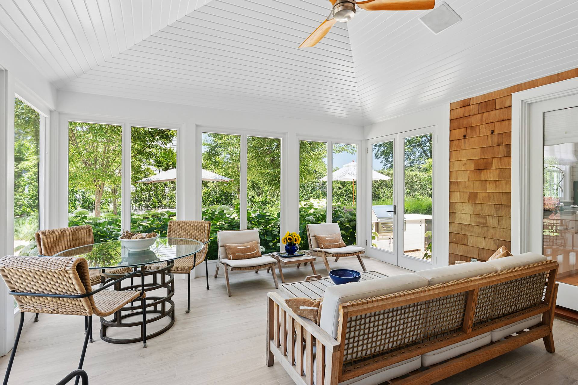 8 Fresh Pond Road Sag Harbor, NY 11963 - Photo 12 of 40 a bedroom with a bed and large windows