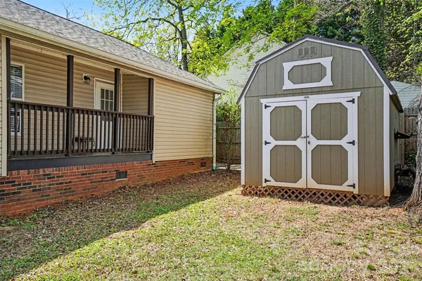 a view of a balcony with chair
