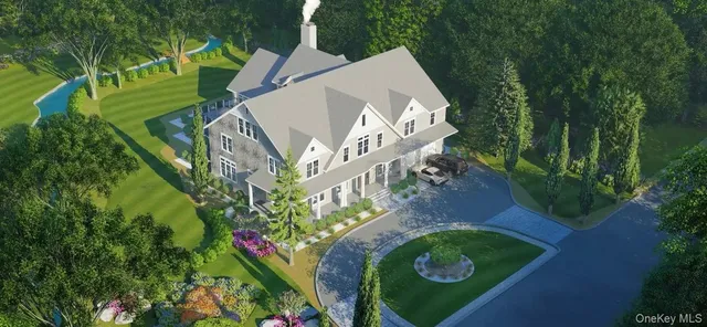 an aerial view of a house