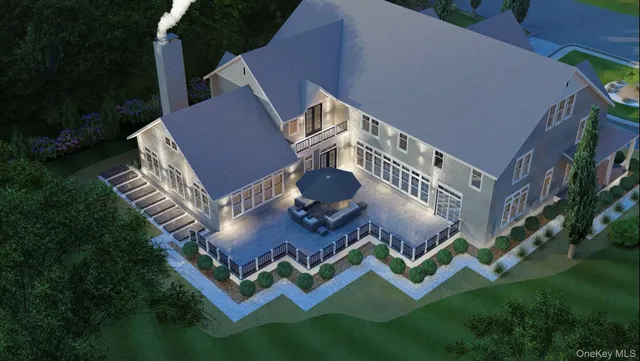 an aerial view of a house