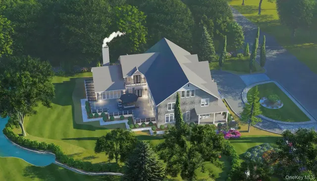 an aerial view of a house