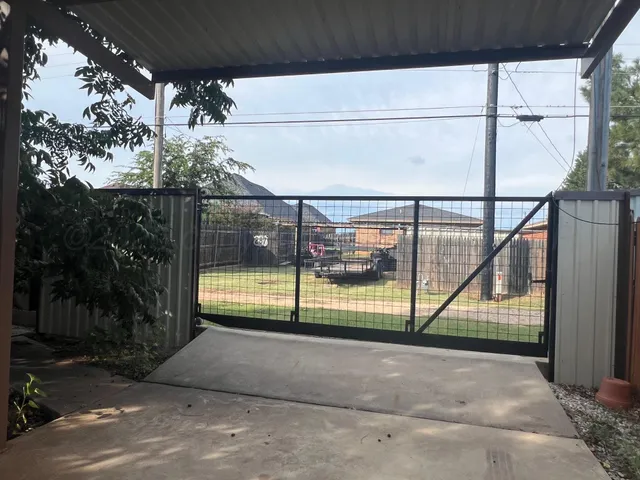 a view of a yard with a tree