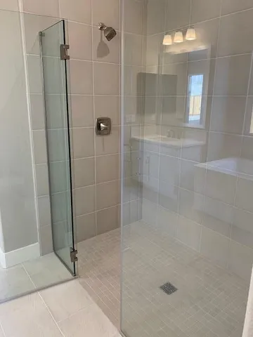 a bathroom with a shower