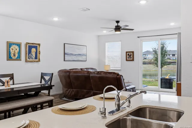 a living room with furniture