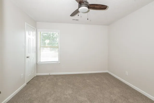 an empty room with a window