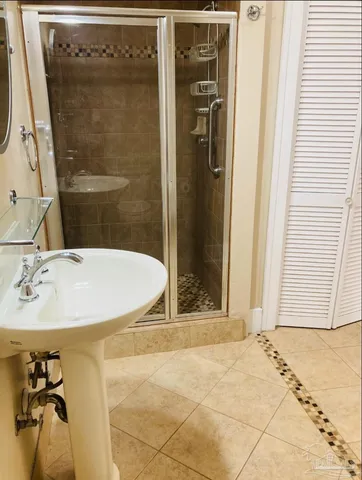a bathroom with a shower