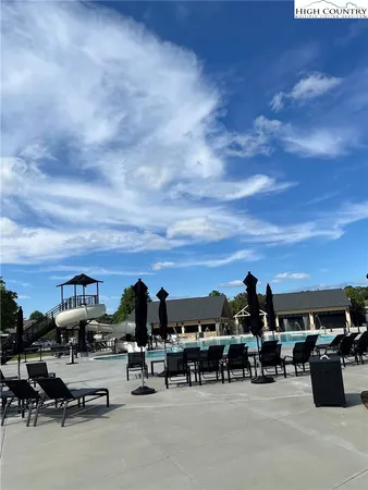 a view of a golf course with a garden