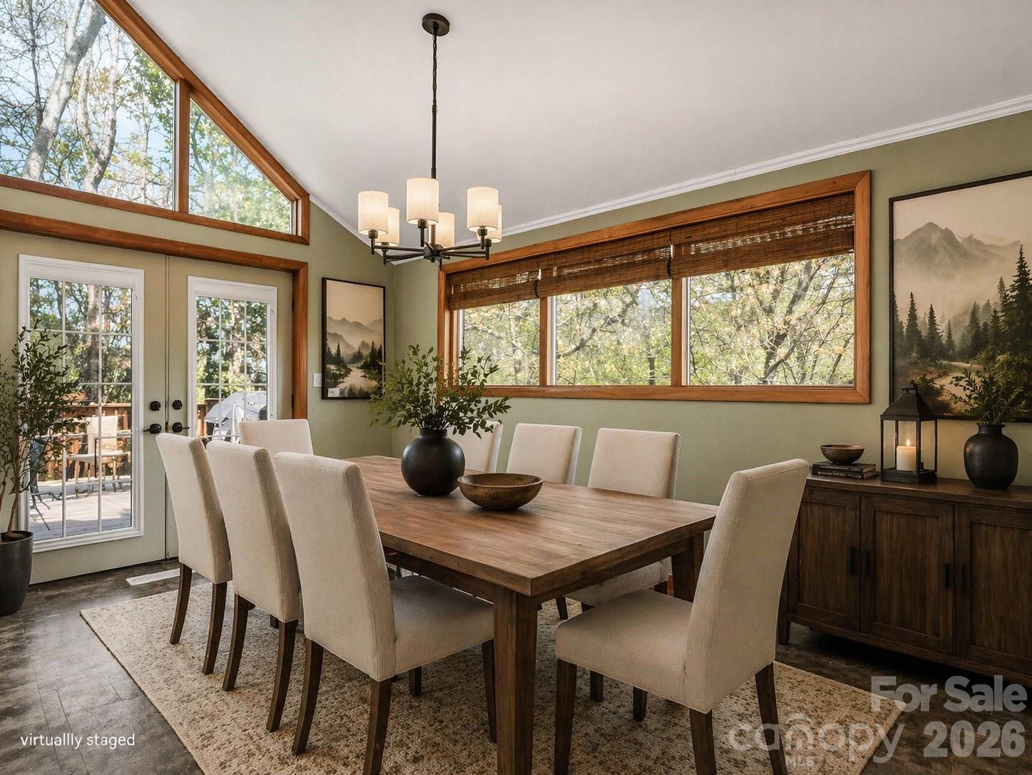 307 Watership Road Lake Lure, NC 28746 - Photo 13 of 48 a view of a dining room with furniture window and outside view