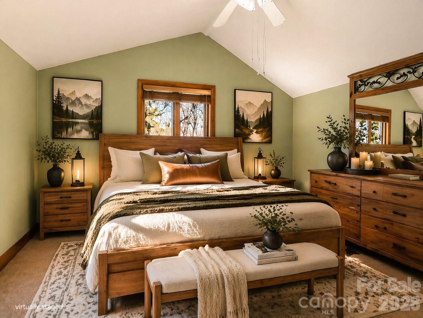 307 Watership Road Lake Lure, NC 28746 - Photo 17 of 48 a bedroom with a bed and wooden floor