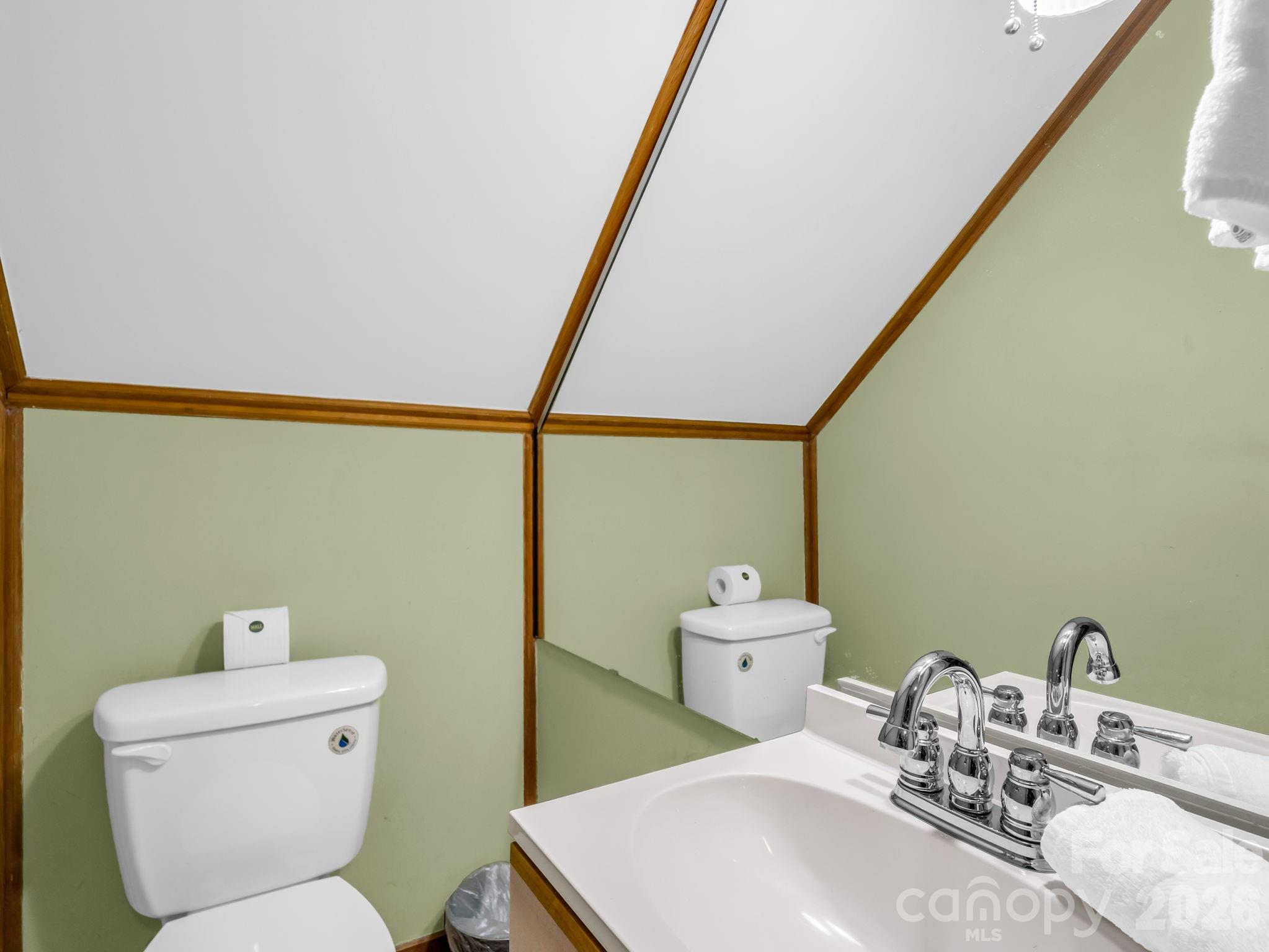 307 Watership Road Lake Lure, NC 28746 - Photo 25 of 48 a bathroom with a toilet sink and mirror