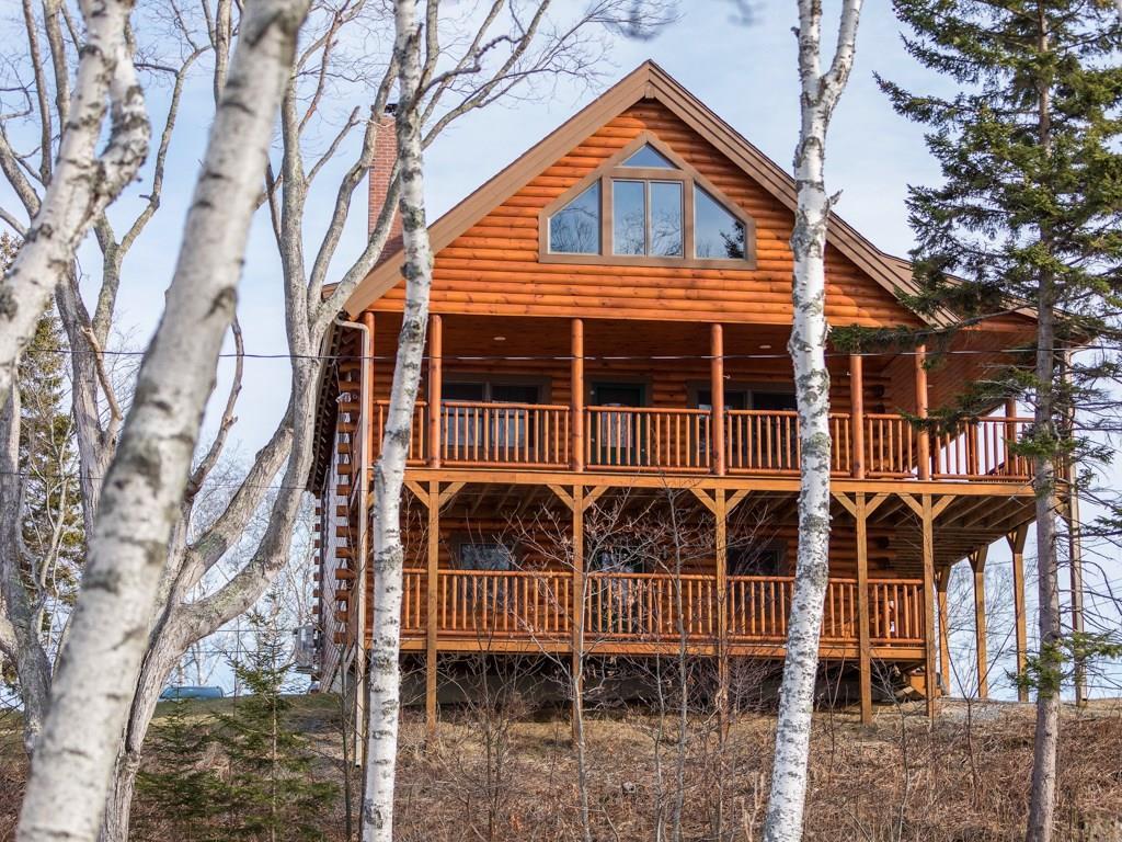 3 level home with covered decks on...