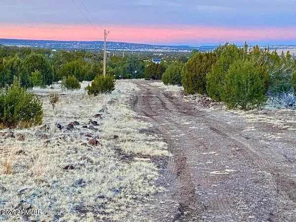 a view of a road with a building in the background