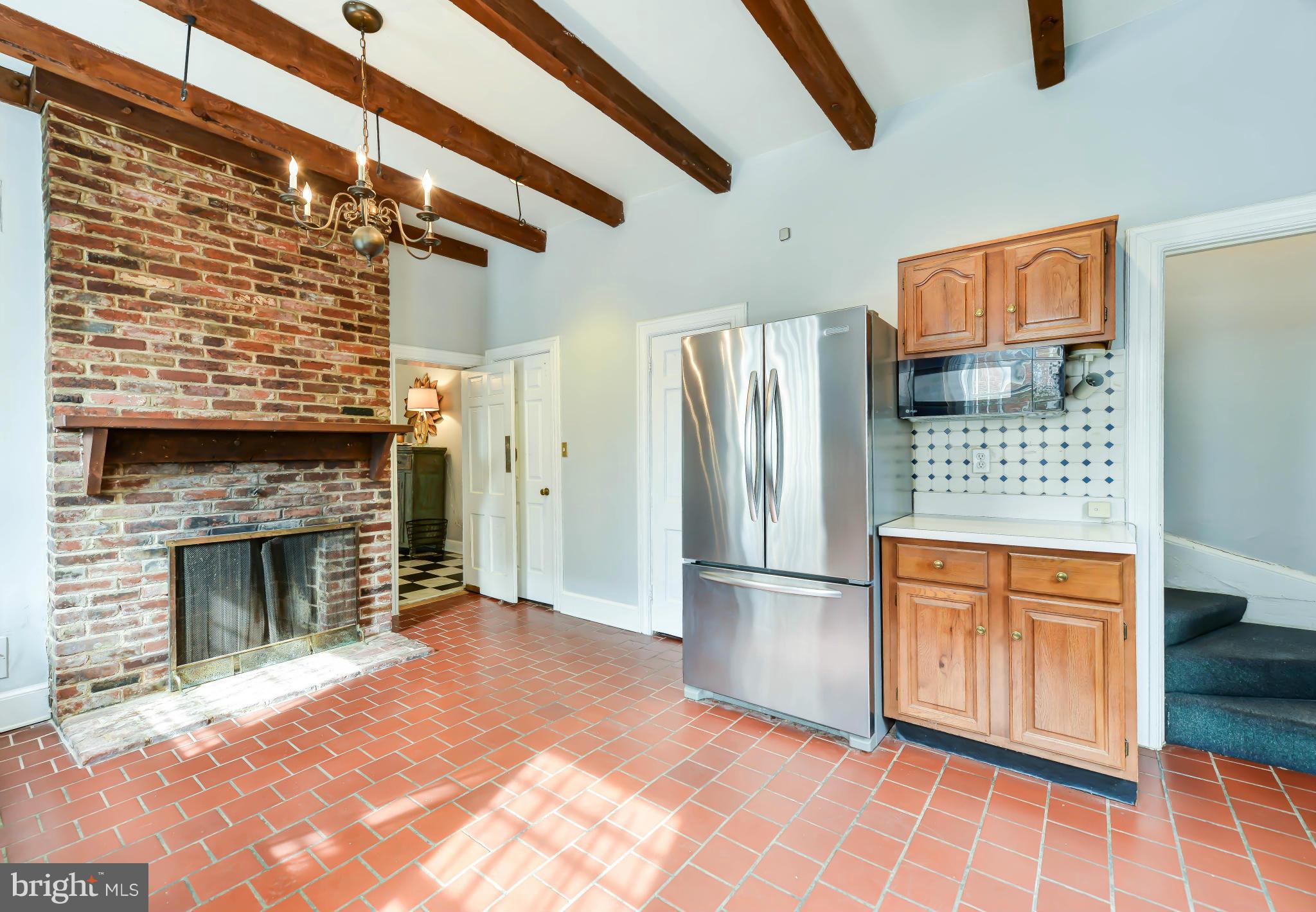 520 5th Street Southeast Washington, DC 20003 - Photo 11 of 30 Kitchen: Fireplace, Elevator, Pantry, Rear Stairs