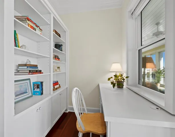 a view of a building with a swimming pool