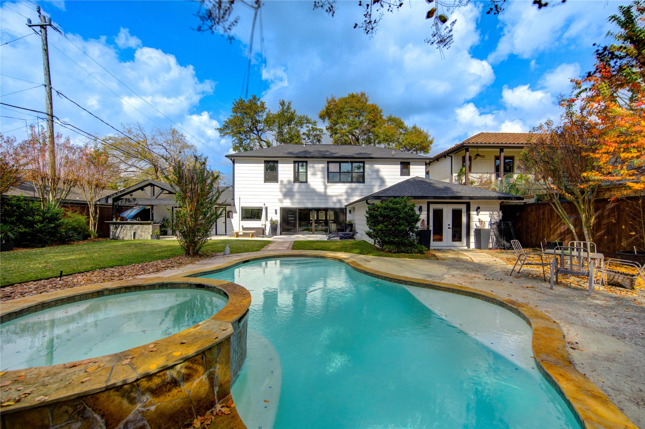1215 Bethlehem Street Houston, TX 77018 - Photo 35 of 42 a front view of a house with swimming pool having outdoor seating