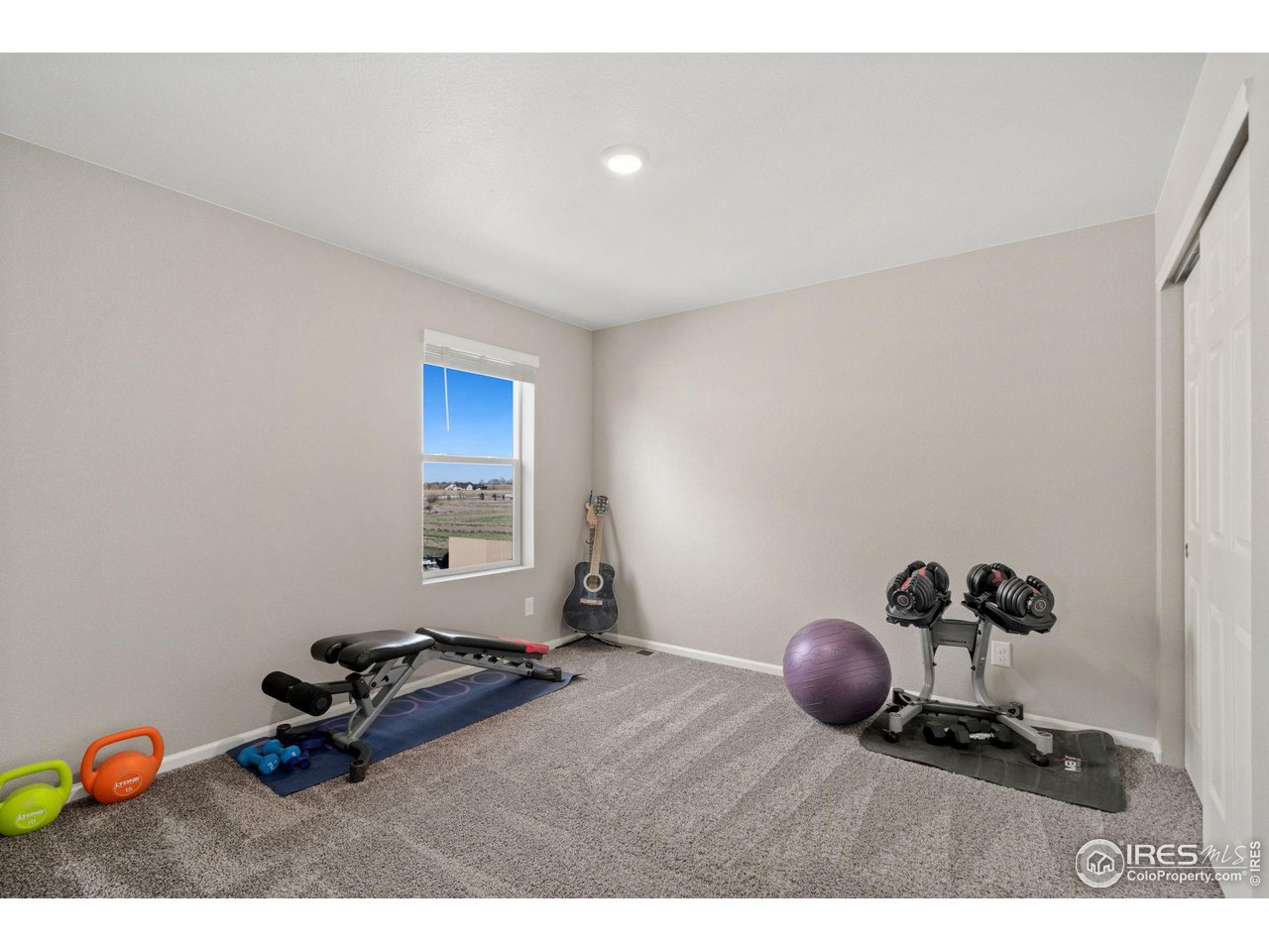 176 Haymaker Lane Severance, CO 80550 - Photo 20 of 25 a room with a wooden floor and gym equipment