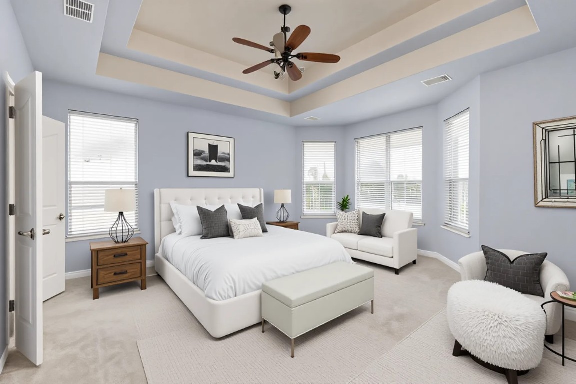 7109 Via Correto Drive Austin, TX 78749 - Photo 20 of 40 a bedroom with a bed couches and window