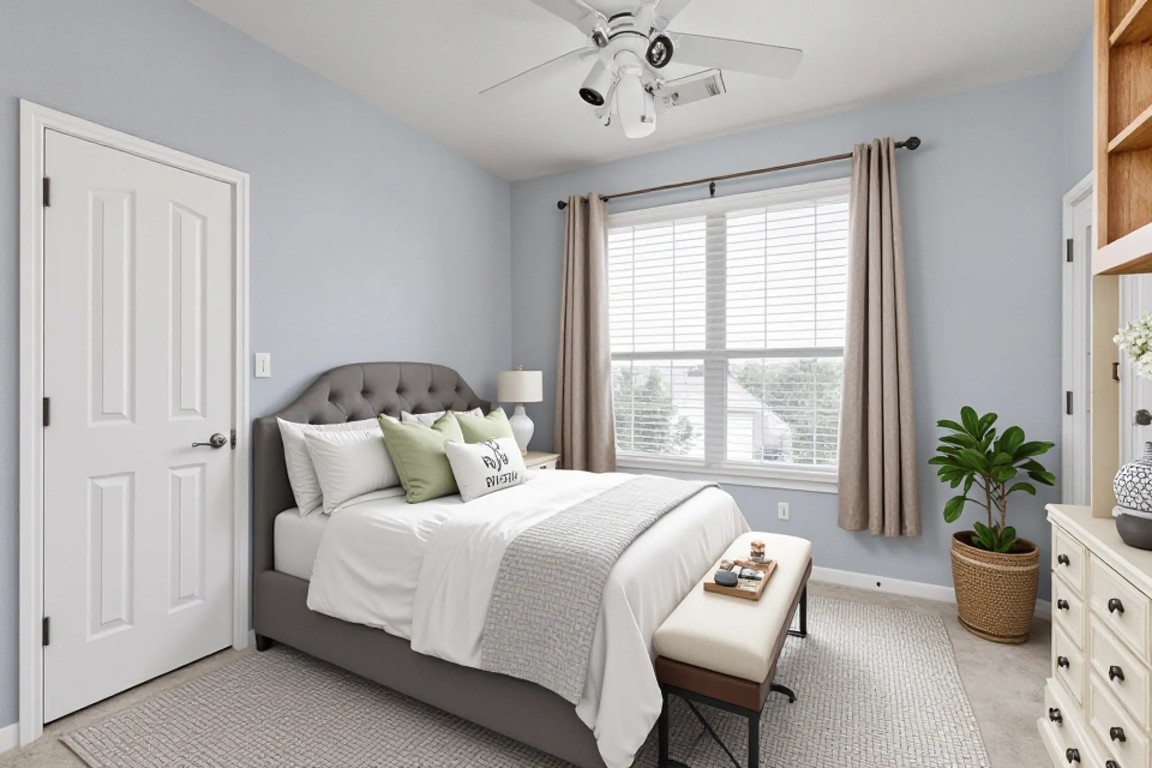 7109 Via Correto Drive Austin, TX 78749 - Photo 24 of 40 a bedroom with bed and windows