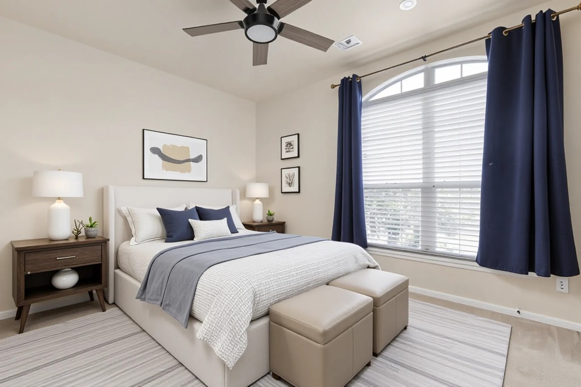 7109 Via Correto Drive Austin, TX 78749 - Photo 28 of 40 a bedroom with a large bed and a window