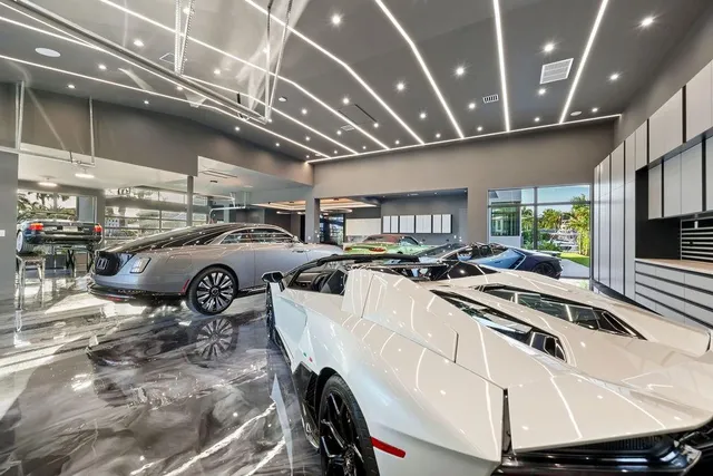 a kitchen with lots of counter top space