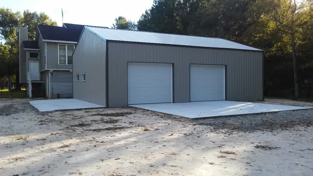 a backyard of a house with lots of green space