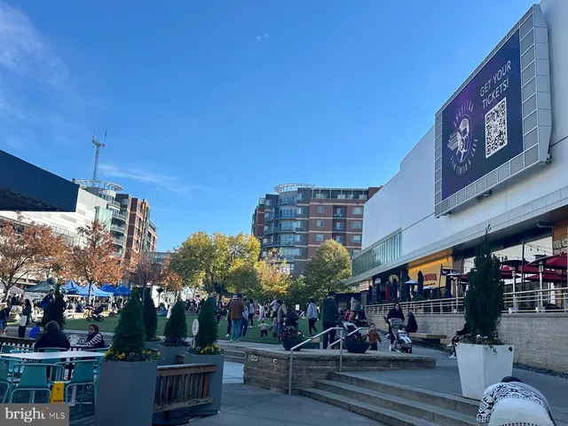 a view of street with sitting area