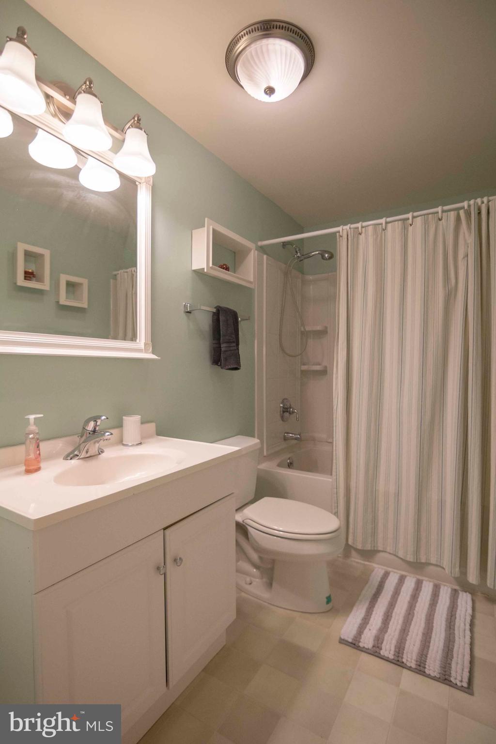 125 Fritzel Way Basye, VA 22842 - Photo 47 of 72 a bathroom with a double vanity sink toilet and a mirror