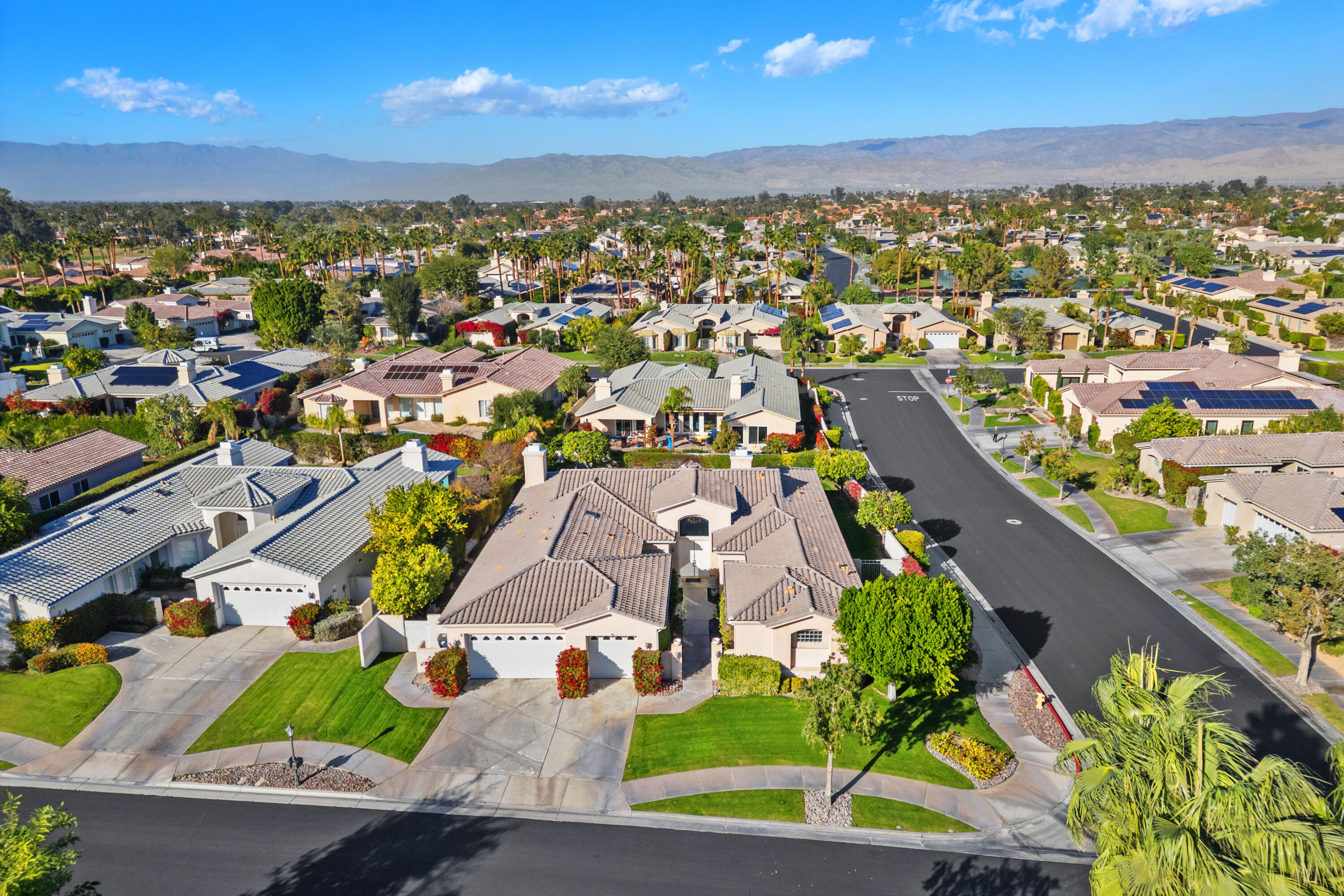 2 Othello Court Rancho Mirage, CA 92270 - Photo 43 of 45 an aerial view of residential houses with outdoor space