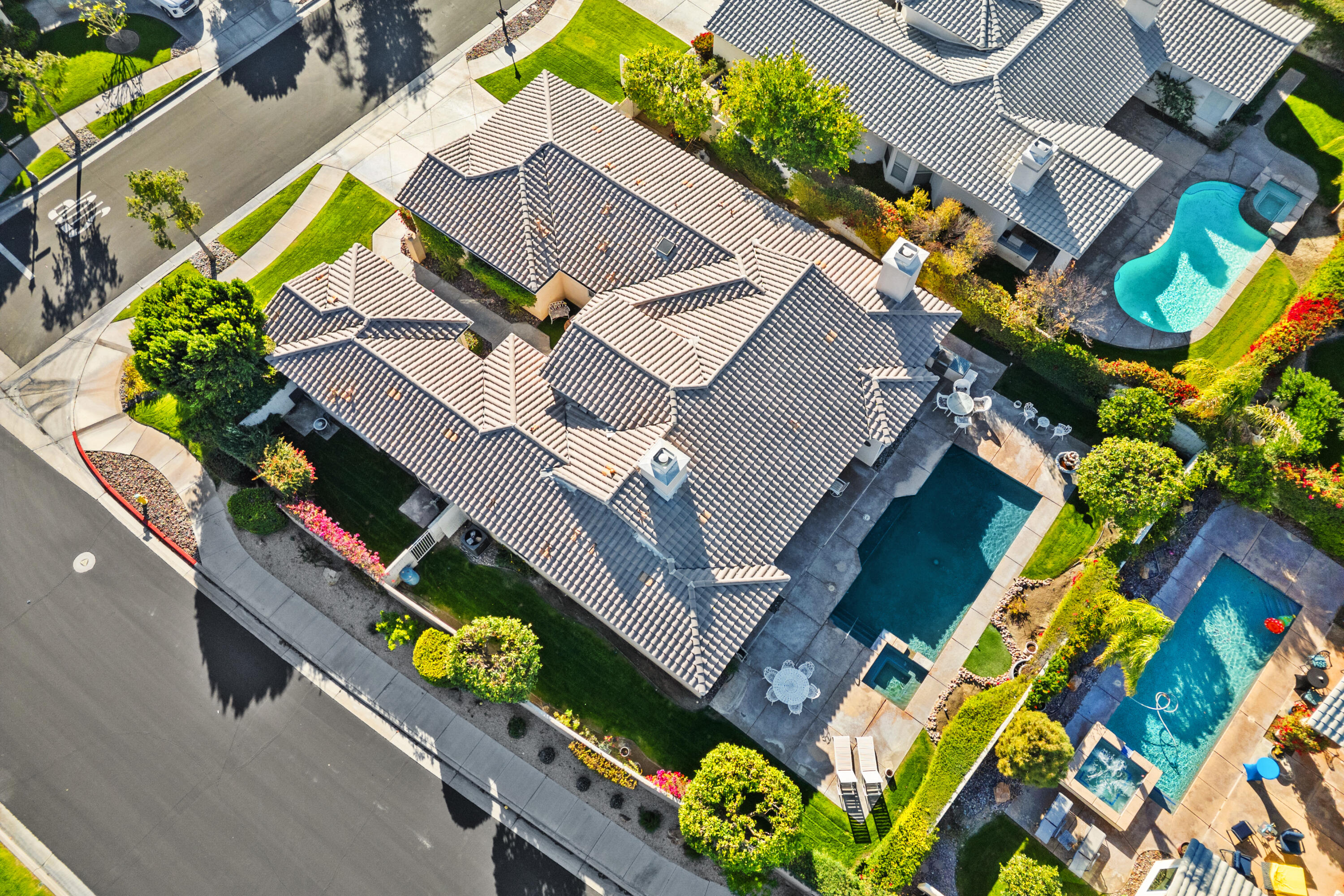 2 Othello Court Rancho Mirage, CA 92270 - Photo 44 of 45 an aerial view of residential house with swimming pool