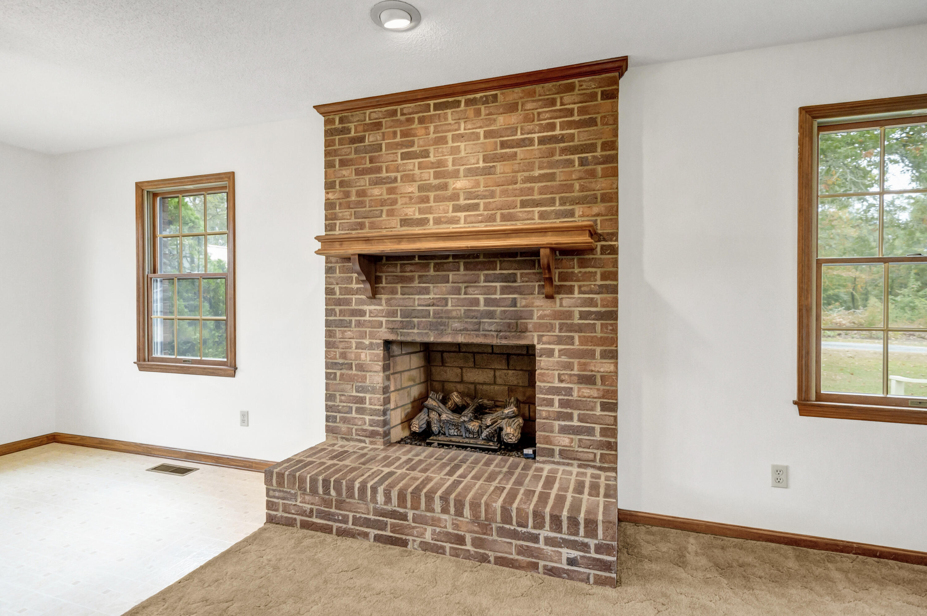 5255 Two Notch Road Leesville, SC 29070 - Photo 9 of 52 a living room with a fireplace and windows