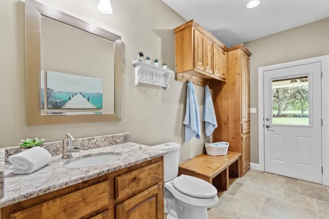 a view of backyard with green space