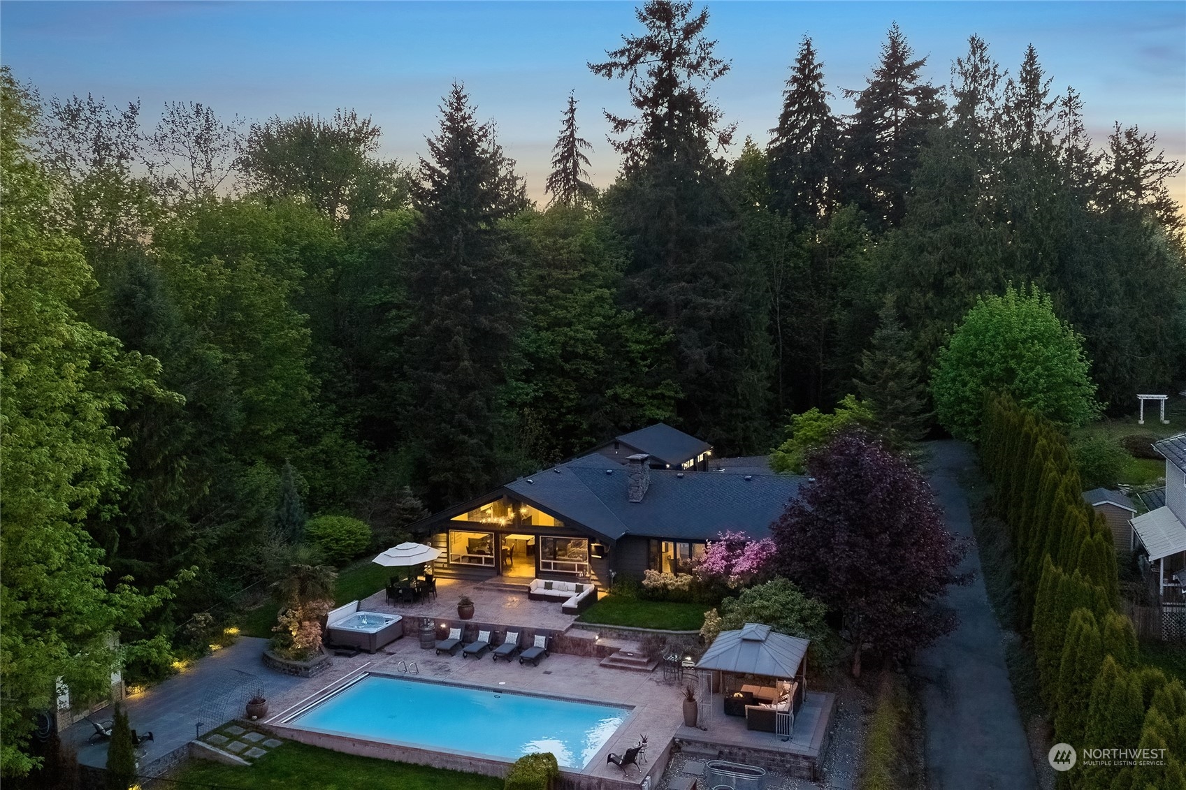 1818 Vernon Road Lake Stevens, WA 98258 - Photo 38 of 39 an aerial view of a house with garden space and street view