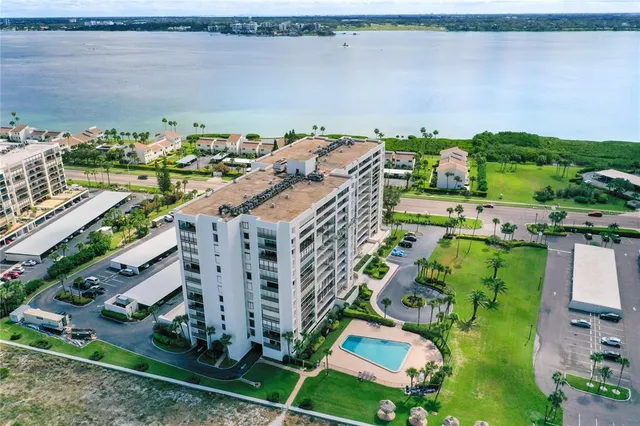 a view of a city with tall buildings