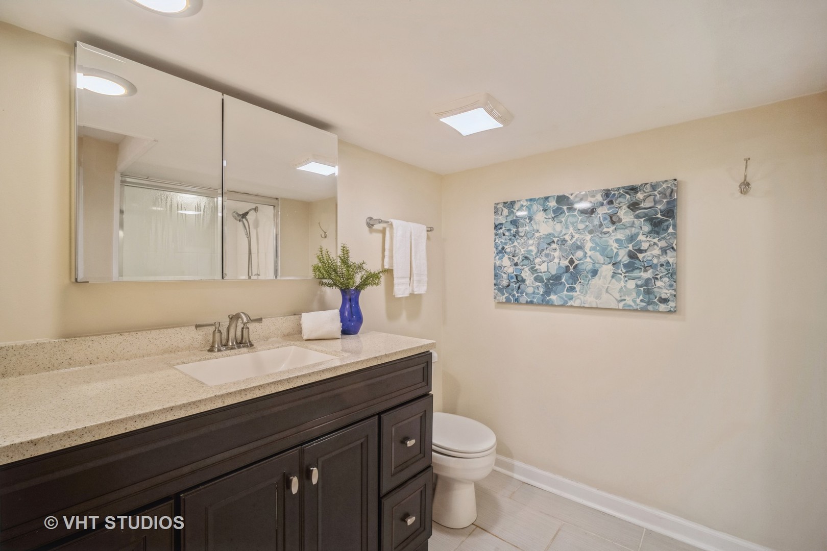 911 Dell Road Northbrook, IL 60062 - Photo 12 of 17 a bathroom with a sink a toilet and a mirror
