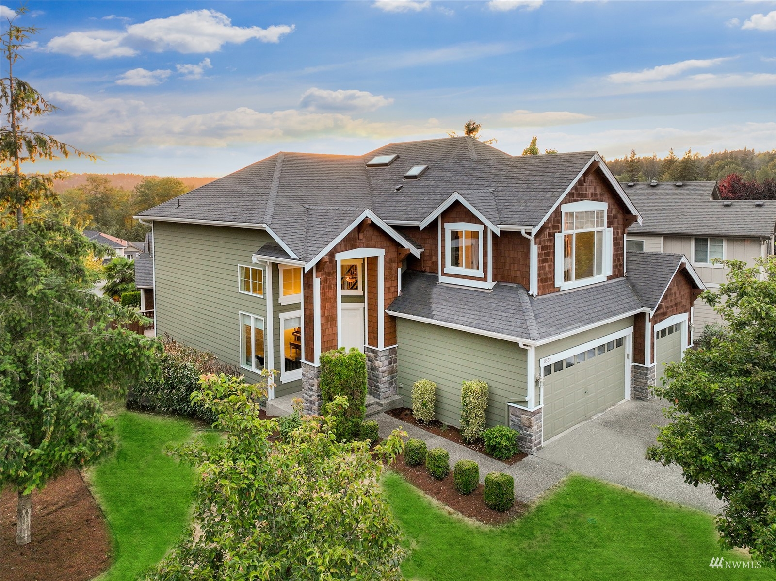 front view of house with a yard