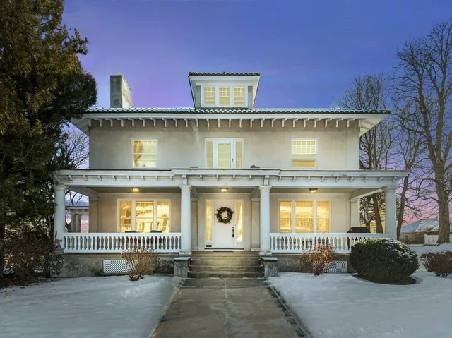 a front view of a house