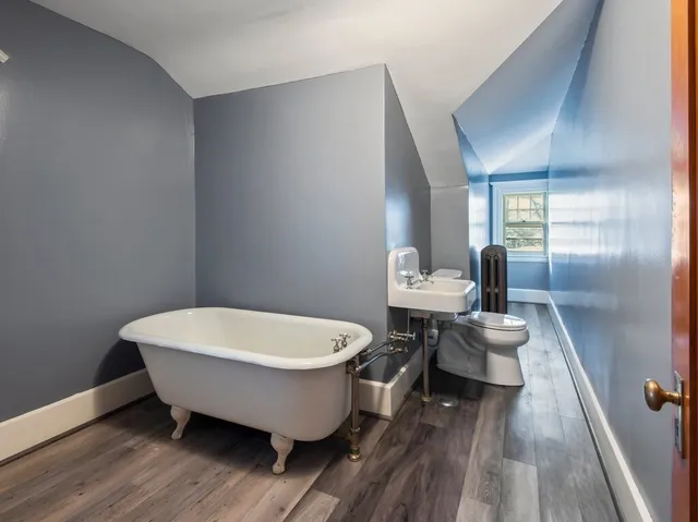 a view of a building with large windows