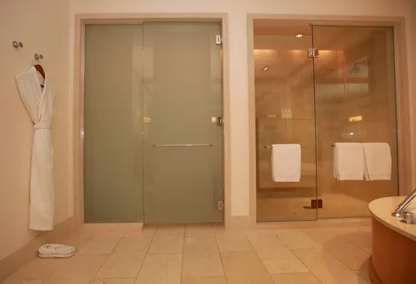 a bathroom with a shower