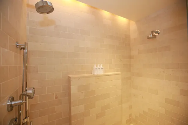 a bathroom with a shower