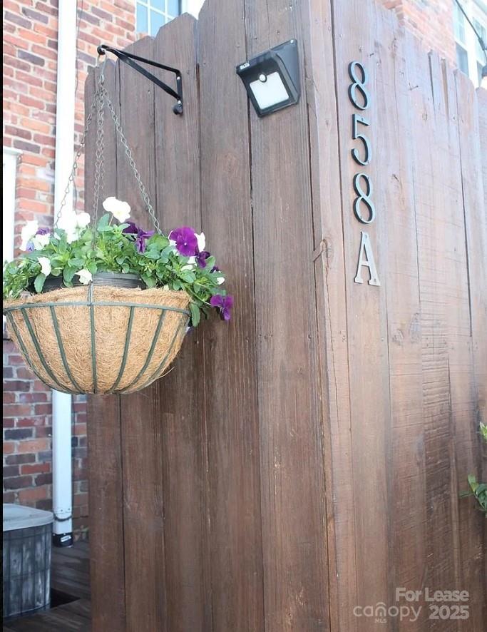 858 McAlway Road, Unit A Charlotte, NC 28211 - Photo 5 of 20 a wooden door with a potted plant