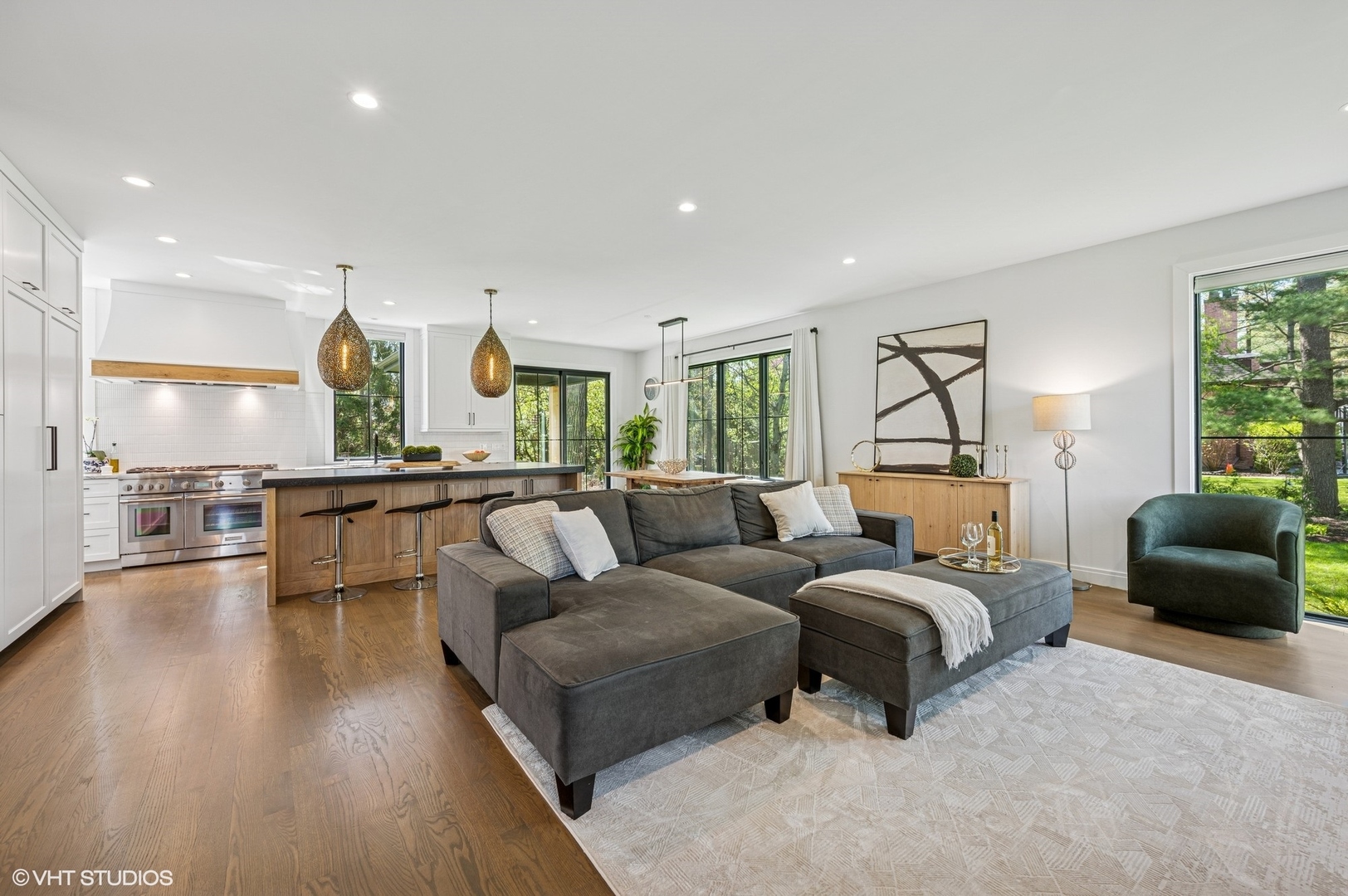 1933 Ridgewood Lane West Glenview, IL 60025 - Photo 9 of 42 a living room with furniture and a wooden floor