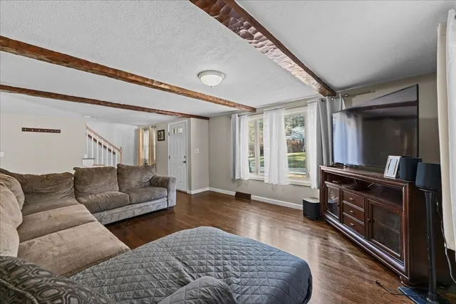 a view of a livingroom with a window