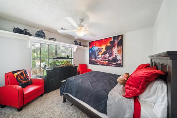 a view of a backyard with a garden and trees