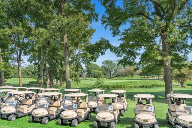 a yard with lots of green space and outdoor seating