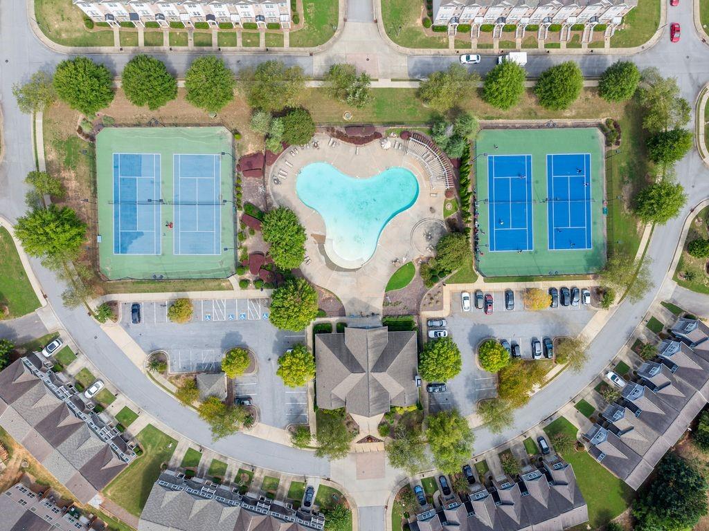5713 Radford Loop Fairburn, GA 30213 - Photo 37 of 43 an aerial view of a house with a swimming pool