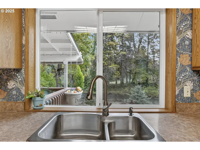 a view of a sink and window