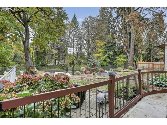 a view of backyard with green space