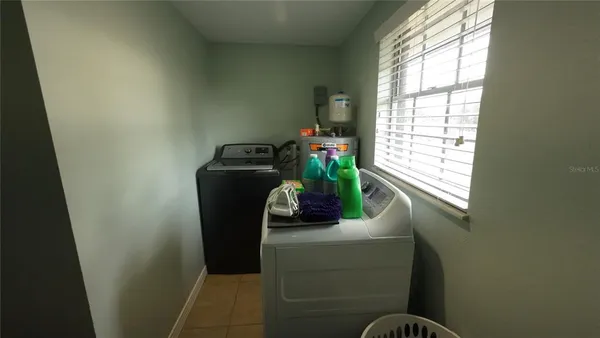 a view of a bathroom with a window